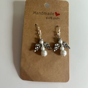 Handmade Angel Earrings with Pearls
